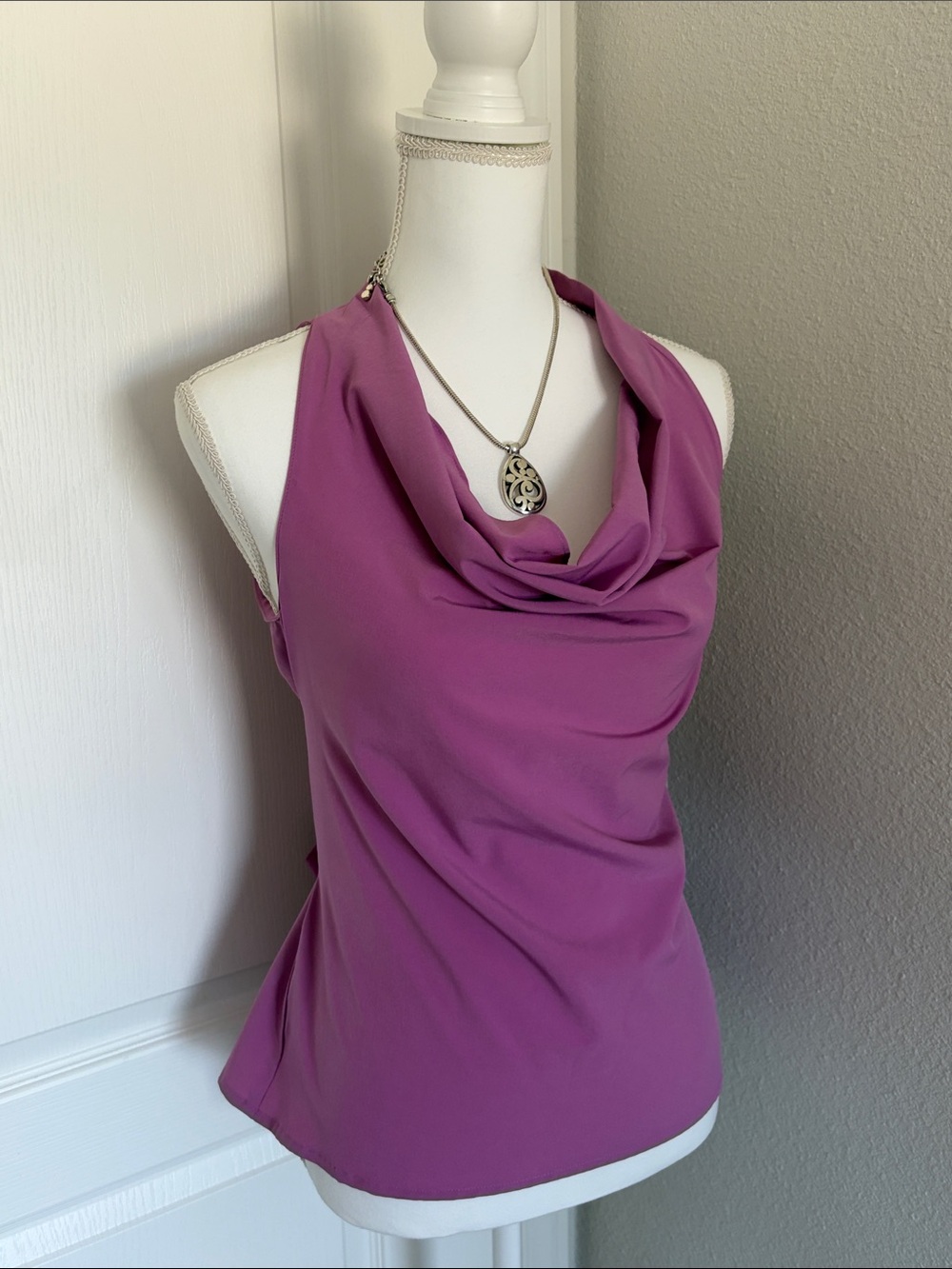 Ann Taylor Women’s Magenta Cowl Neck Sleeveless Top